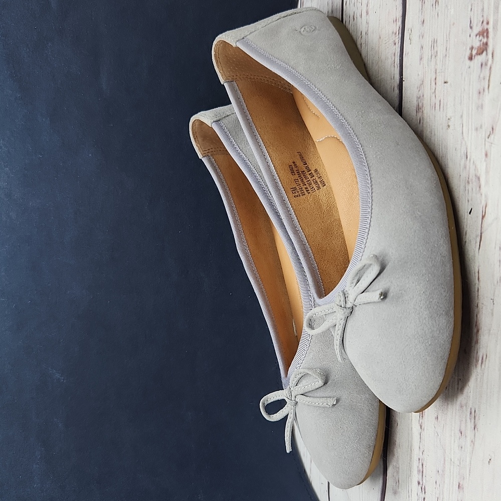 Born | EUC Brin Ballet Flats Slip On Shoes Bow Blue Suede Size 8.5 - Picture 3 of 10